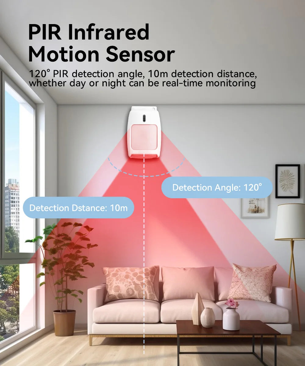 Meian Wired PIR Motion Sensor, Infrared Alarm Detector, Human Body Presence Sensor, Smart Home Security, Work with Alarm Host