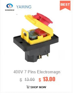 YCZ3-A Electromagnetic Switch 4/5 Pins 110/220V On Off Momentary Reset Push Button Red Green Can Replace KJD17