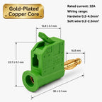 32A 4mm Solderless Stackable Banana Plug Lever Type Quick Wire Connector High Current Gold Plated Brass for Speaker Amplifier