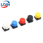 12*12*7.3MM Tactile Push Button Switch Momentary Micro switch button Tact Cap White Black Yellow Blue Red for Arduino Switch