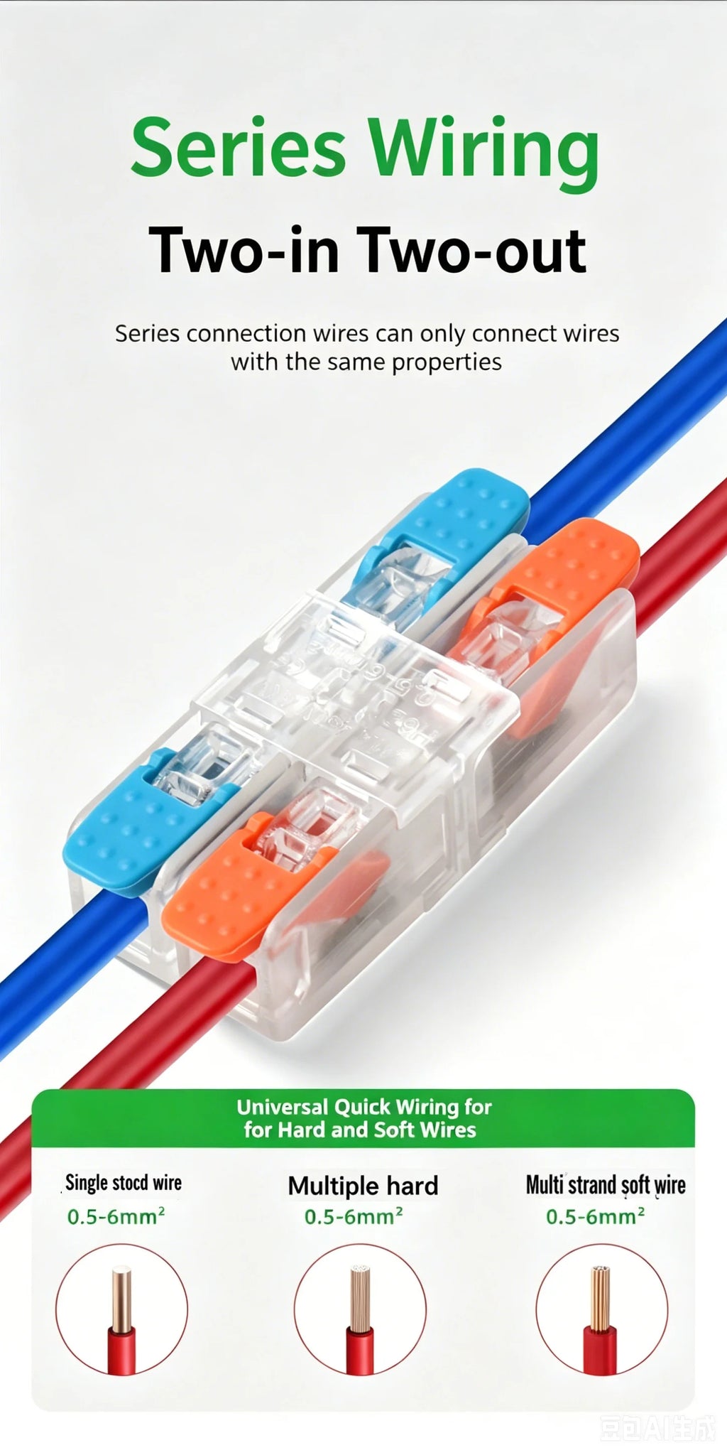 Fast Wiring Wire Connectors Splitter Terminal Blocks Quick Plug-in Connector Conductor Cable Junction Box