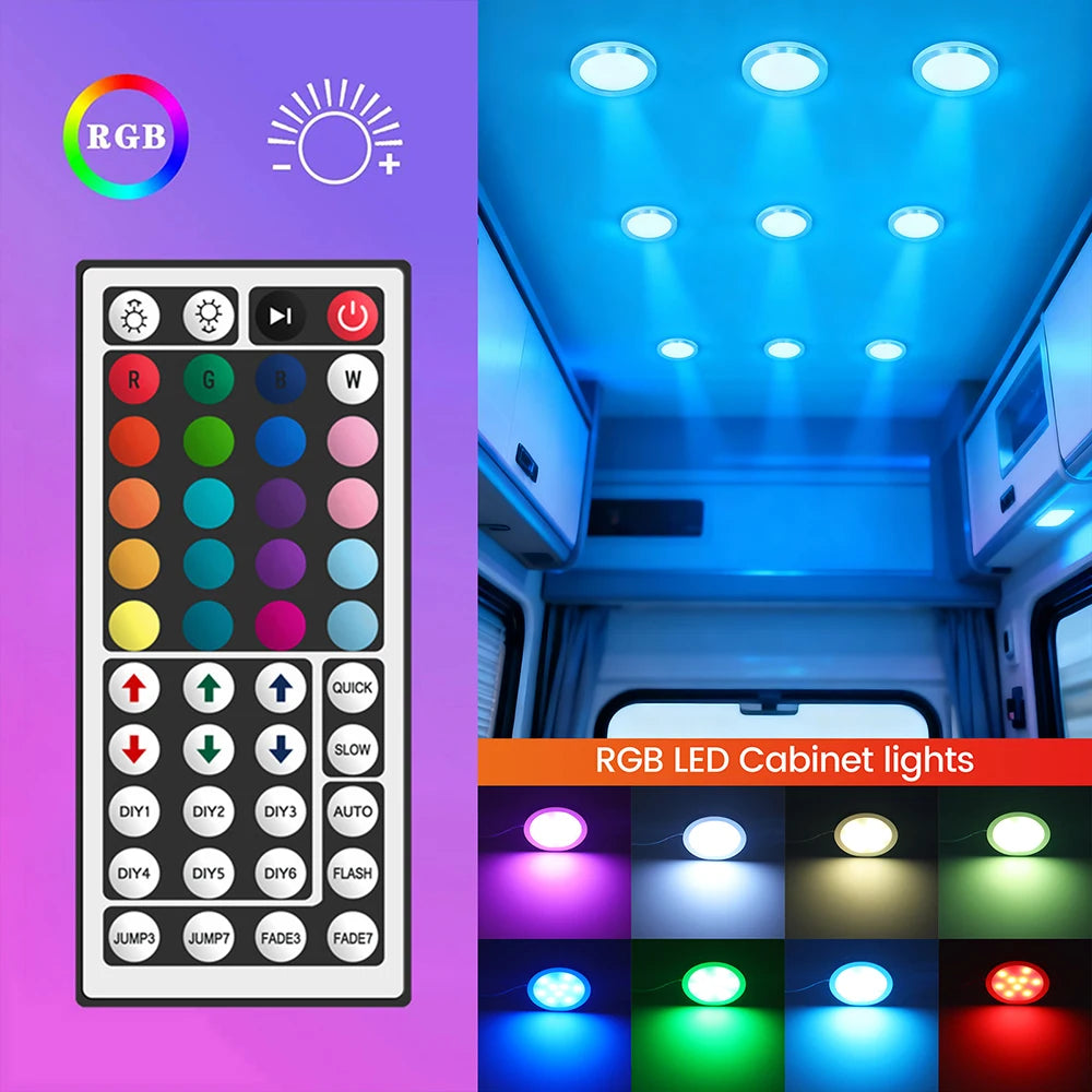 1 2 3 5 6 8 Lihgts RGB LED Cabinet Light 12V WiFi Bluetooth 24Key 44Key Remote Control Power Kit for Kitchen Wardrobe Lighting
