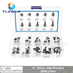 10 Models 6*6 Tact Switch Tactile Push Button Switch Kit Height: 4.3 5~13MM DIP 2P/4P Micro Switch 6x6 Key Switch