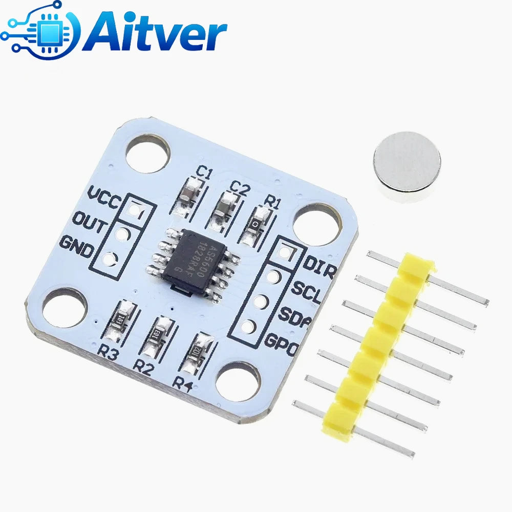 AS5600 Magnetic Encoder 12-bit 3.3V High Precision Angle Measurement Sensor Module for Arduino Magnetic Induction