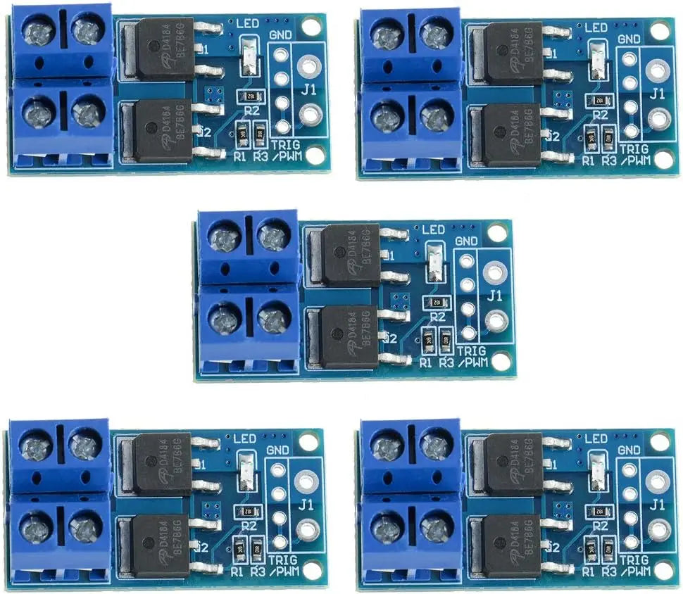 5 Pcs. DC 5V-36V 15A(Max 30A) 400W Dual High-Power MOSFET Trigger Switch Drive Module 0-20KHz PWM Adjustment Electronic Switch