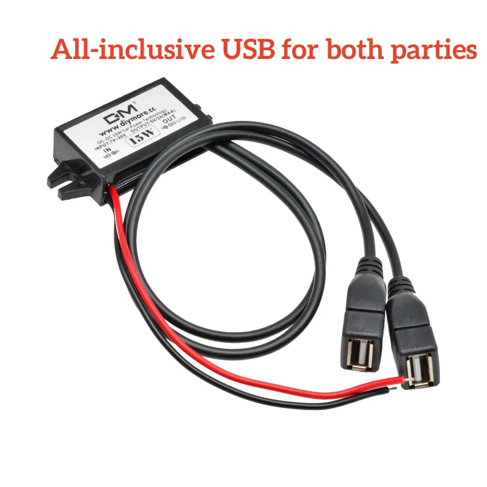 DC-DC Step Down Buck Converter Power Supply Module for Car 12V to 5V 3A 15W for Car Male Female USB Mini USB Micro USB Adapter