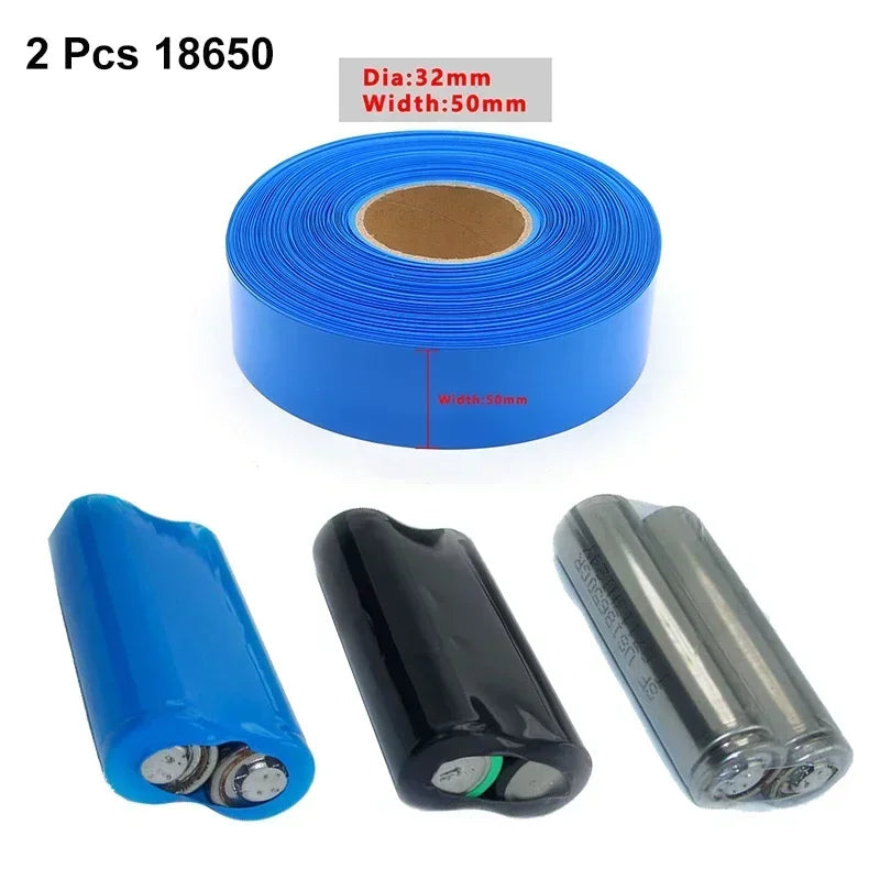 Blue Width 7mm~155mm PVC Heat Shrink Tube 1-20meters 18650 Lipo Battery Pack Insulated Cable Sleeve Protection Battery Film Wrap