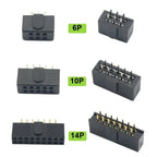 10pcs 2.54mm Pitch Female Header Strip 6/10/14/16/20/26/34/40/50 Pin Dual Straight DIP Polarizing Key Connector 6P 10P 40P 50P