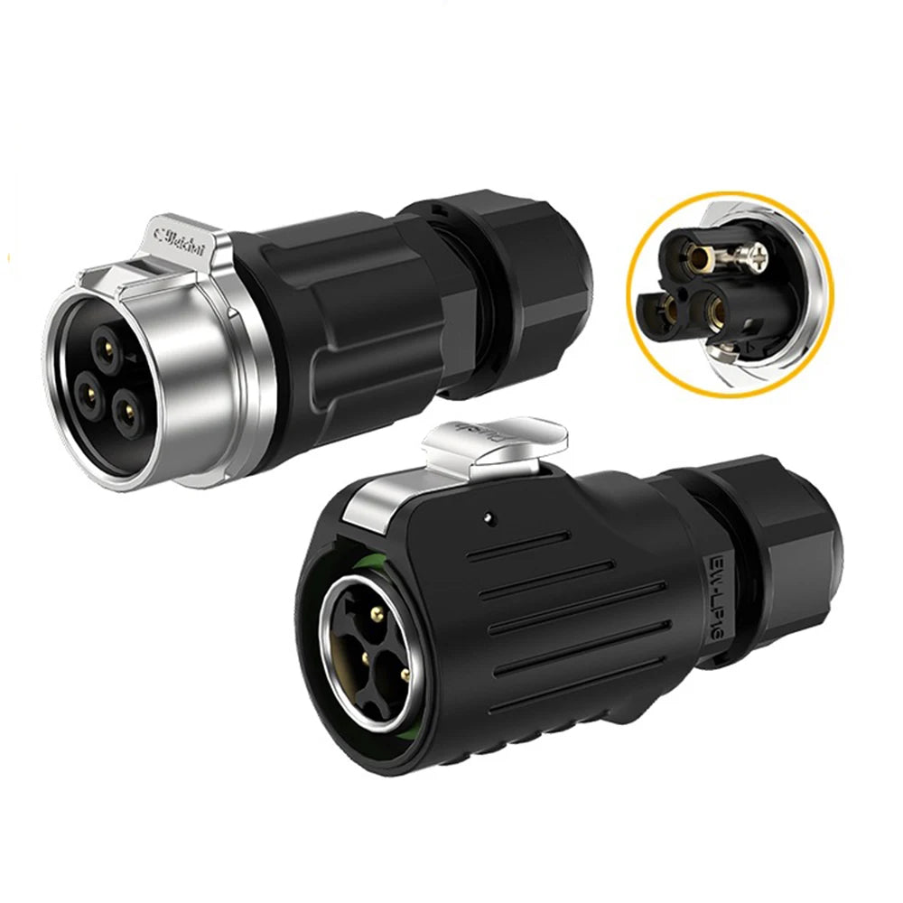 EW-LP16 IP68 Waterproof 20A 600V AC 2Pin 3Pin Crimping Quick Connection Power Aviation Connector Male Plug Female Socket Panel