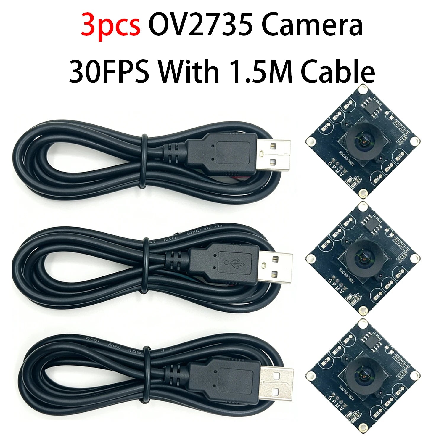 3pcs OV2735 USB Camera 100° No Distortion 30FPS for Autodarts.io Dart Scoring Raspberry Pi Mac Linux