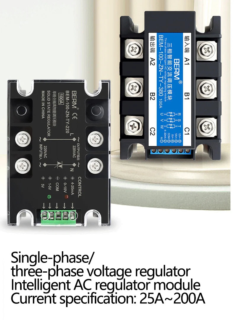 Single phase solid state relay three-phase fully isolated intelligent AC voltage regulating module BEM-40-ZN-TY-220 380