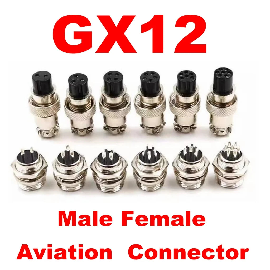 GX12 2/3/4/5/6/7 Pin Male + Female 12mm Circular Aviation Socket Plug Wire Panel Connector Small industrial socket adapter