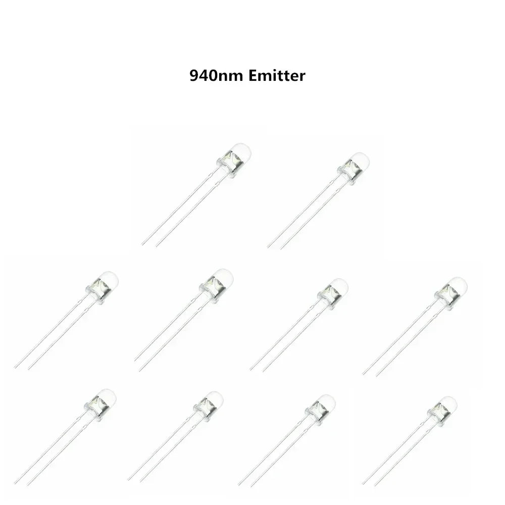 10pairs 3mm 5mm 940nm LEDs Infrared Emitter and IR Receiver Diode Diodes 301A