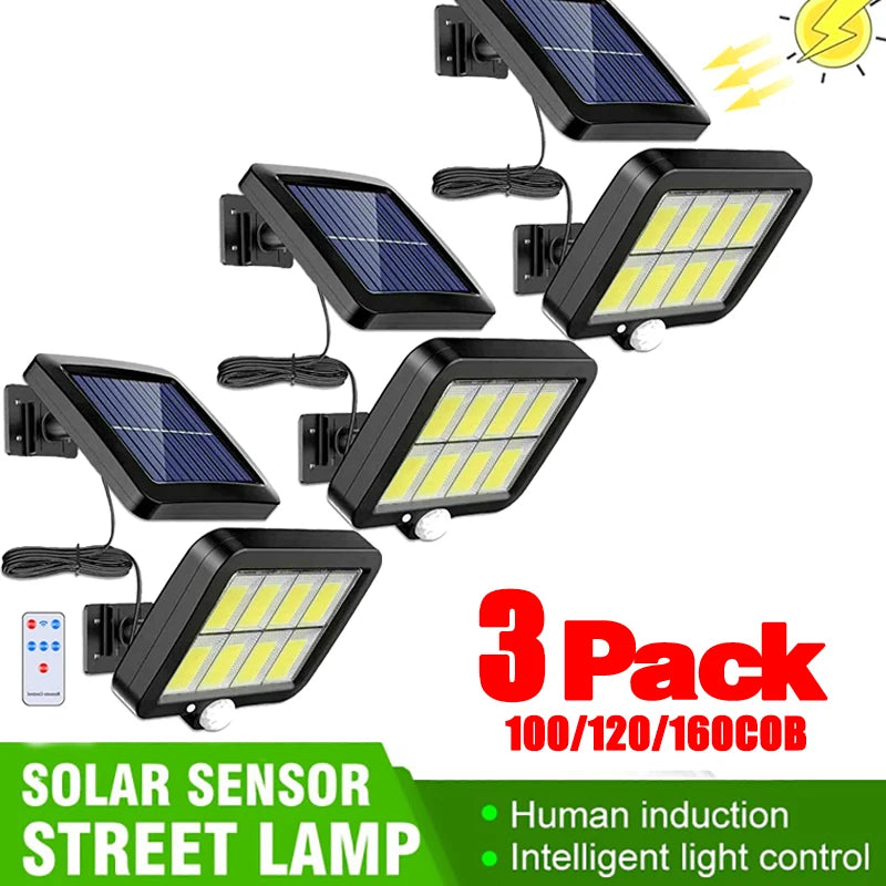 3/2/1Pcs Solar Sensor Split Wall Lamp 3 Mode Waterproof Motion Garden Street Lights Solar Lamp Garden Light 160/120/100COB
