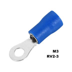 50PCS Ring Crimp Terminals Electrical Wire Connector M3/M4/M5/M6/M8/M10/M12 Insulation Ferrule Lug Quick Splice Connection Screw