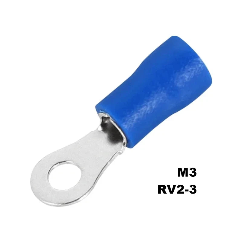 50PCS Ring Crimp Terminals Electrical Wire Connector M3/M4/M5/M6/M8/M10/M12 Insulation Ferrule Lug Quick Splice Connection Screw
