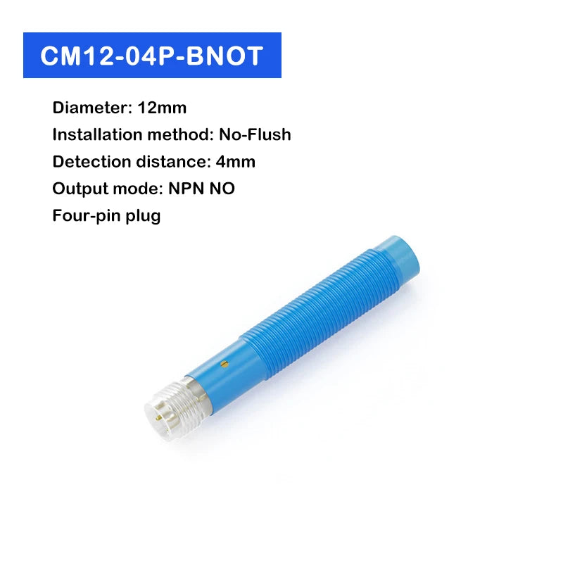 Cylindrical capacitive proximity switch with plug-in connector for detecting material liquid level with non-metallic sensing pla