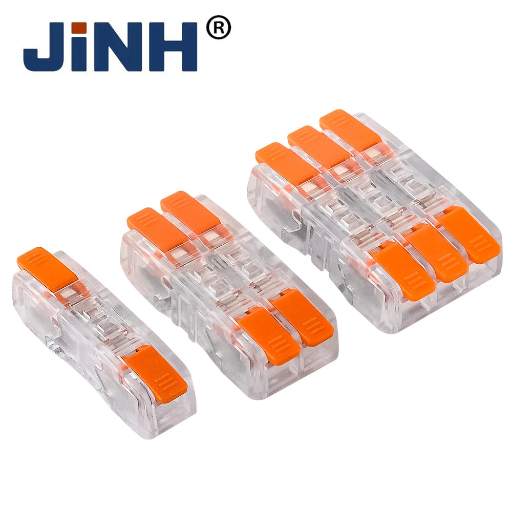 JINH Mini Fast Wiring Cable Connectors Universal Compact Splicing Electrical Conductors 10Pcs Push in Easy Home Terminal Block