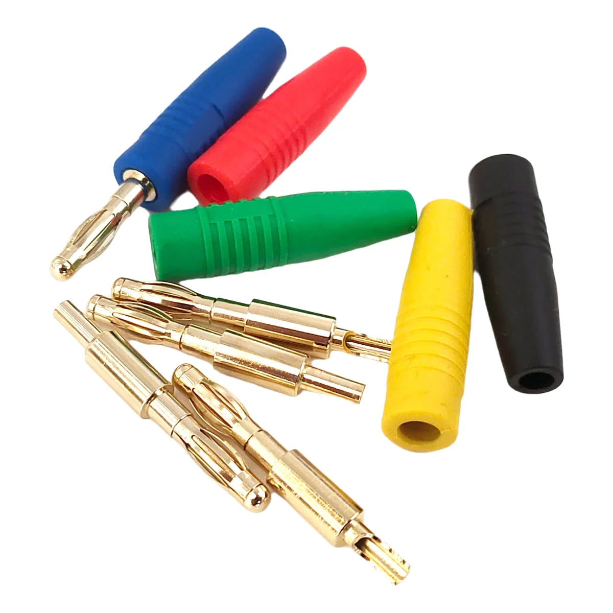 5PCS 4mm Plugs Gold Plated Musical Speaker Cable Wire Pin Banana Plug Connectors Red Black Blue Green Yellow