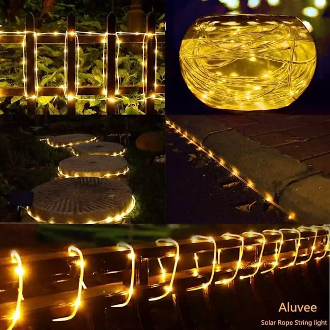 Outdoor Solar Tube Rope Led Light Garden Christmas Decoration Fairy String Light 32m/22M/12M/7M Outdoor Wedding Party Led Lamp