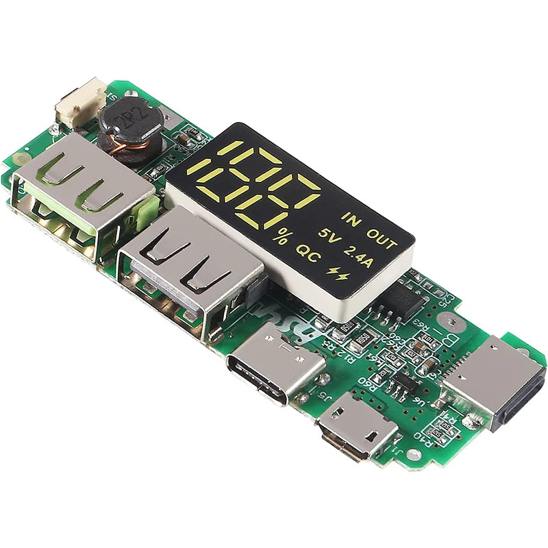 18650 Charging Module Lithium Battery Charger Board LED Dual USB 5V 2.4A Micro or Type-C USB Mobile Power Bankdischarge Short
