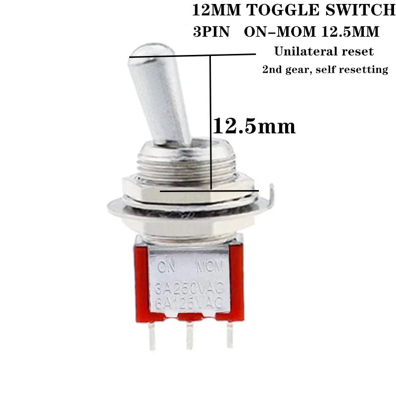 1Pcs/5Pcs SH T80-T Z1 Series Large Long Handle 12mm Panel Mount Mini Toggle Switch 5A 125VAC