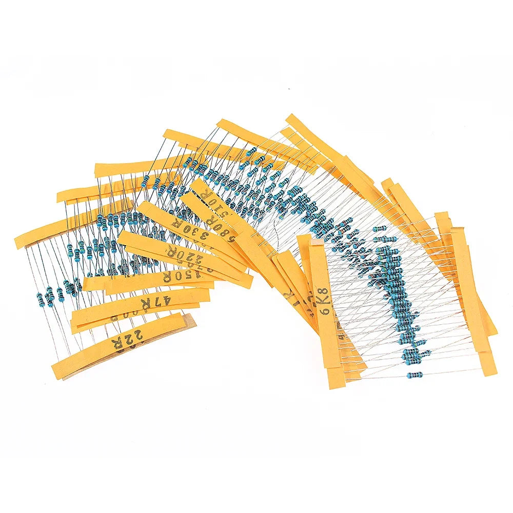 300pcs 1/4W Metal Film Resistors Kit 10Ohm ~1MOhm 30Values 1% Accuracy 0.25W Electronic Components Kit