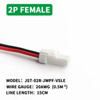 5/20/100sets Waterproof JST JWPF Connector 2p/3p/4p/6p/8p Plug Socket 20awg/0.5m ² Wire Harness 02t/02r/03t/03r With 15CM Wire