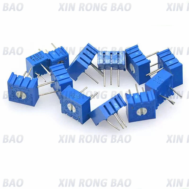 10pcs 3386P 3386 100 200 500 ohm 100R 200R 500R 1K 2K 5K 10K 20K 50K 100K 200K 500K 1M ohm Trimpot Trimmer Potentiometer
