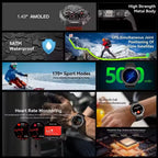 2025 New Military Bluetooth Call Smart Watch Built-in GPS Compass Barometric Altimeter 10ATM Waterproof Sports Smartwatches Men
