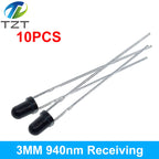 F3 3MM 940nm LEDs infrared emitter and IR receiver diodes each 5pcs Infrared to tube For arduino