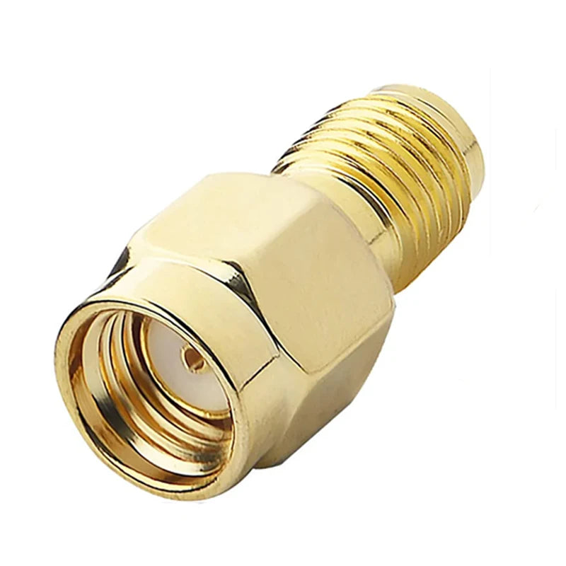 1PC RP-SMA Male to RP SMA Female Straight Threaded Connector RF Coaxial Adapter Copper Gold Plated
