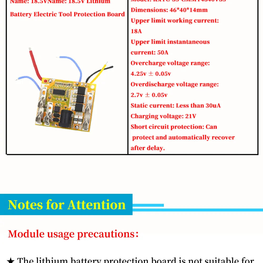 1/5/10Pcs 5S 21V 50A Li-Battery Protection Board 3 Alloy Charge and Discharge BMS Module for Makita Electric Tools ﻿