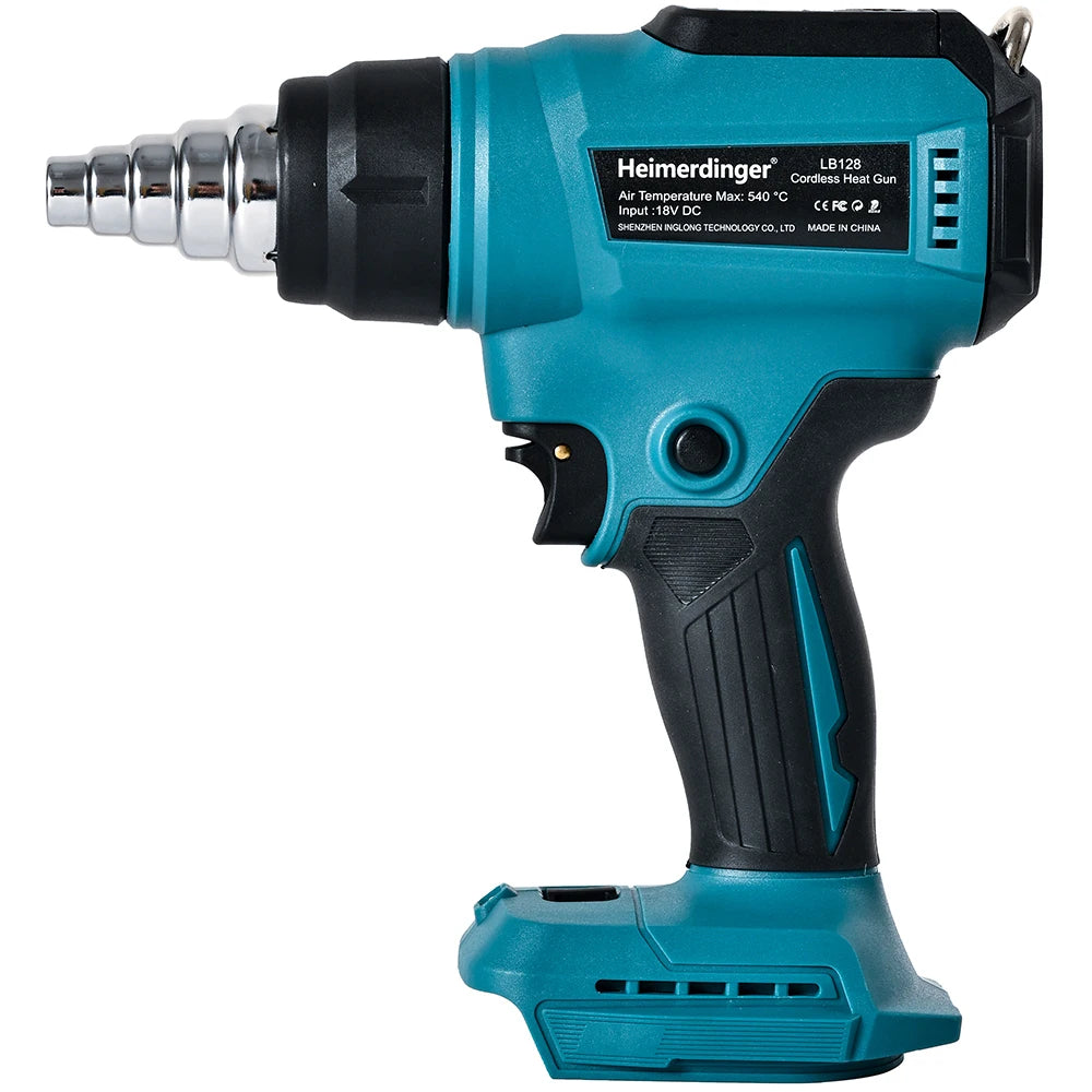 18V Cordless Heat Gun Shrink Wrapping Tool Hot Air Gun Air Dryer Soldering Thermal Blower with LED display, No battery