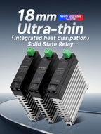 ENMG 18mm Ultra-Thin Solid State Relay Single-Phase 5-24VDC DC Control AC with Integrated Heat Sink for Electronics