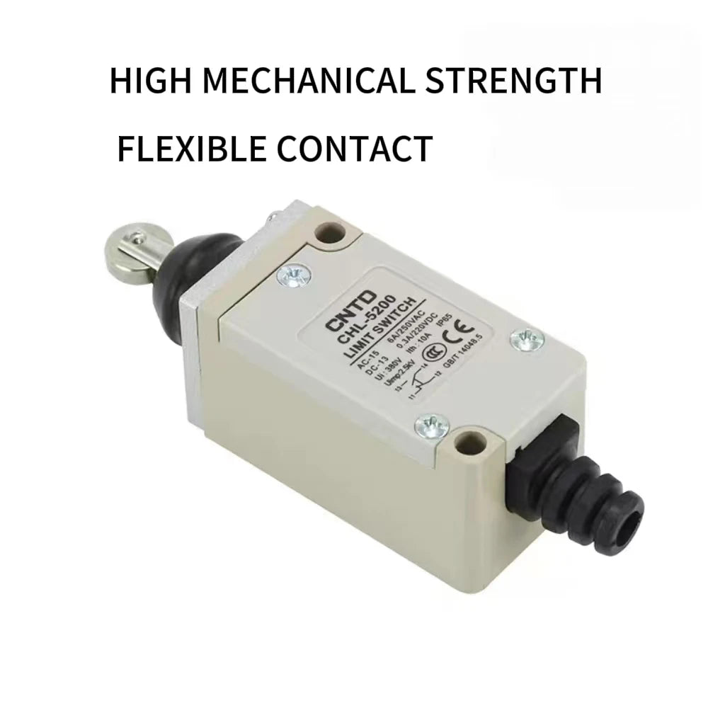 CNTD CHL-5200 Industrial Limit Switch Roller Plunger 6A 250V AC IP65 Heavy Duty Waterproof for Automation Machinery
