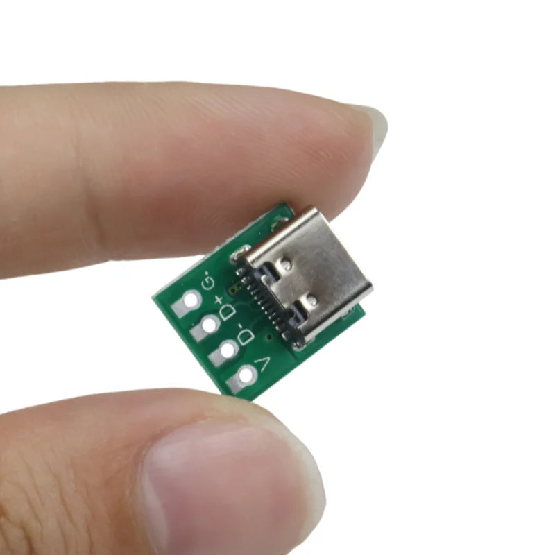 USB 3.1 Type-C 16-Pin Test Breakout Board 2.54mm Pitch for Arduino Raspberry Pi ESP32 Diagnosis Data Cable Prototyping DIY