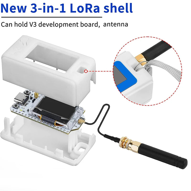 1 Set Heltec ESP32 LoRa V3 Module Board SX1262 CP2102 Meshtastic LoRaWAN IoT Node With 915 MHz Antenna Protect Case