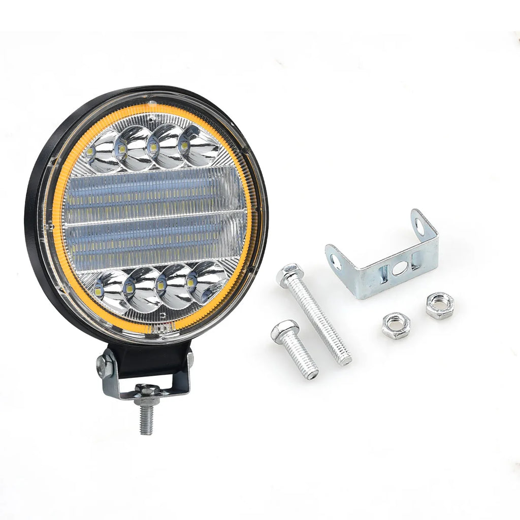 4-Inch LED Round Spot Work Light Combo Flood Driving Amber Fog Lamp For Truck SUV 4WD 4x4 LED Bar Offroad ATV Jeep Tractor