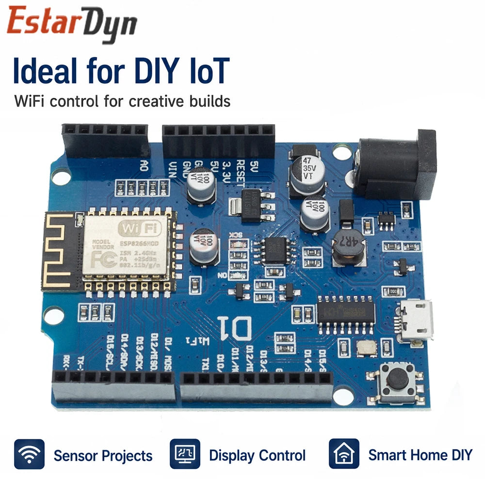 Estardyn ESP8266 WiFi Shield WeMos D1 ESP-12F ESP-12E Expansion Board Module for Smart Home IoT Programming