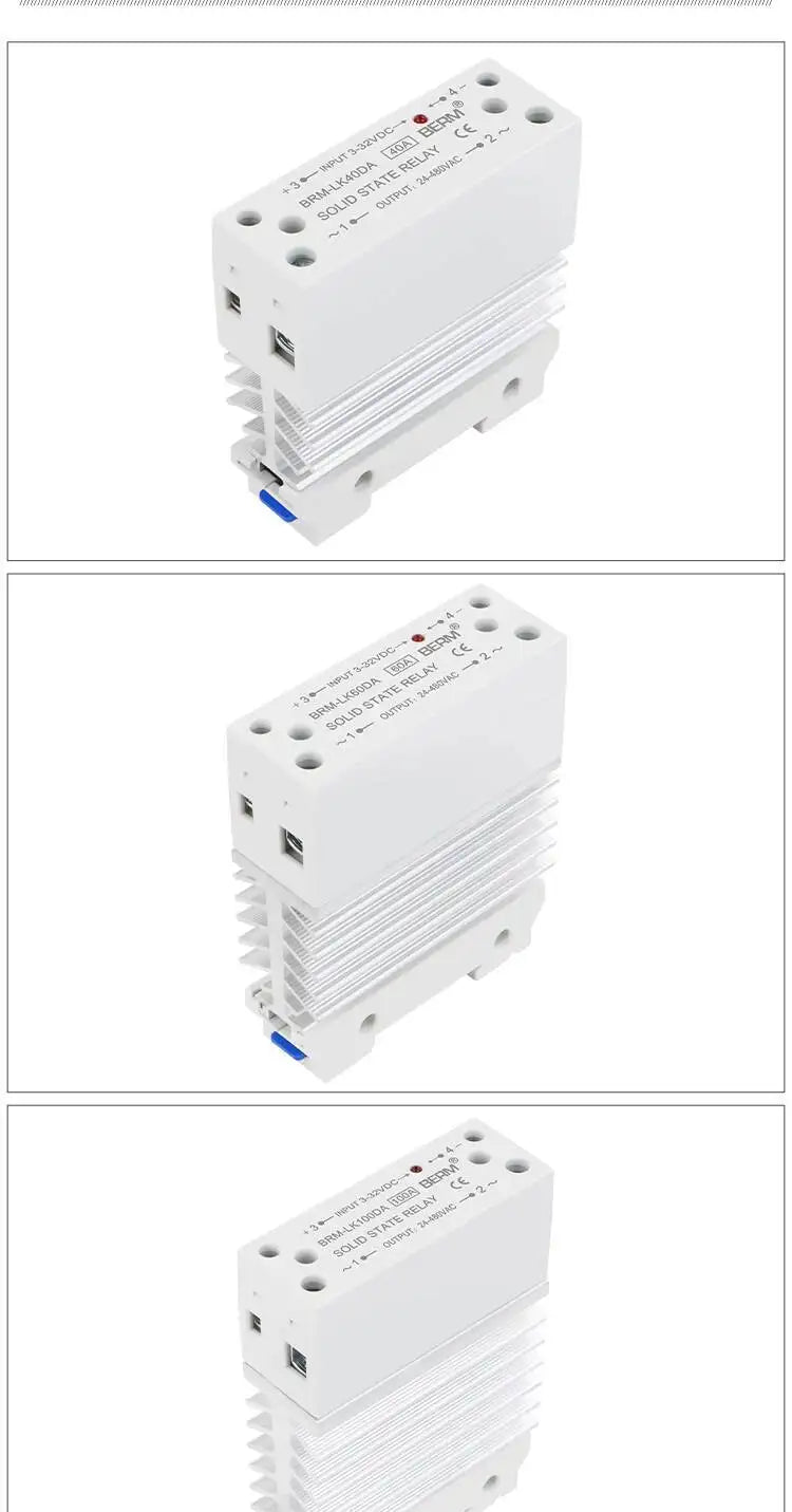 Solid State Relay With Heatsink 40DA Rail-Mount Integrated SSR Module Single-Phase Small 25A DC Control AC 10AA 25AA 40AA 60AA