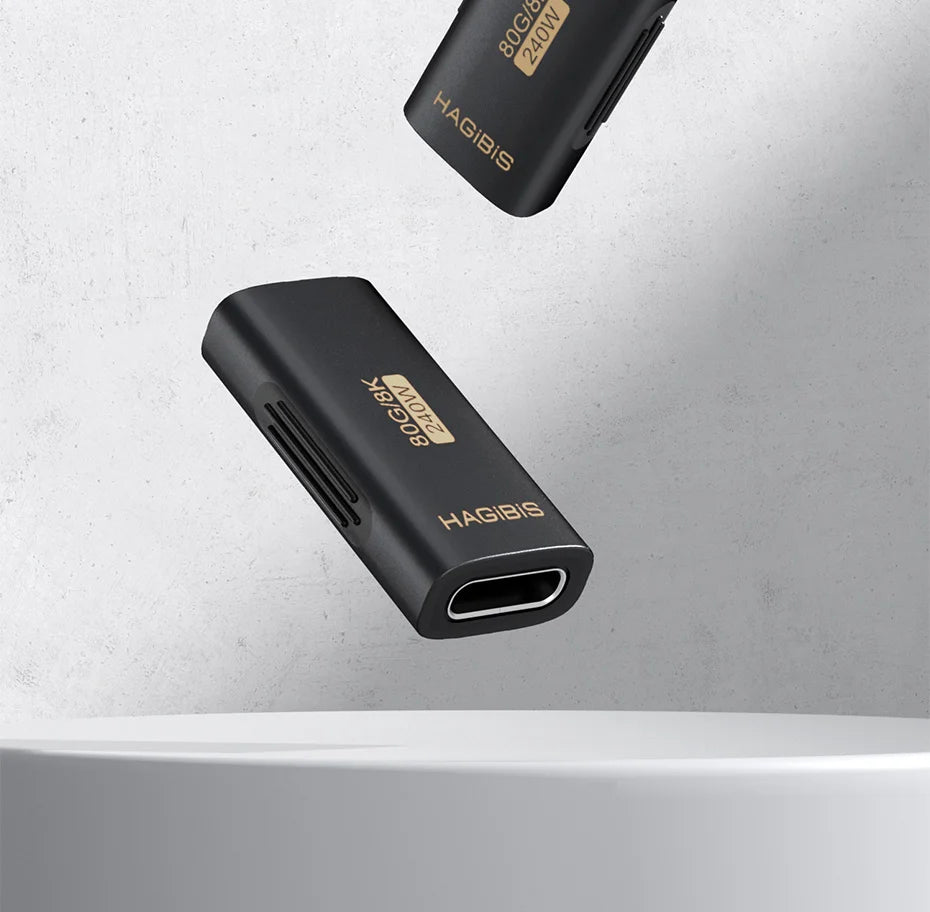 Hagibis USB C Female to USB C Female Adapter 80Gbps 240W USB4 Dual Female Extension Cable Converter for Thunderbolt 5/4 Laptop