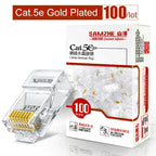 SAMZHE CAT6 UTP 50U RJ45 Modular Plug Connector 8P8C Crimp End Ethernet Cable Ethernet Connector