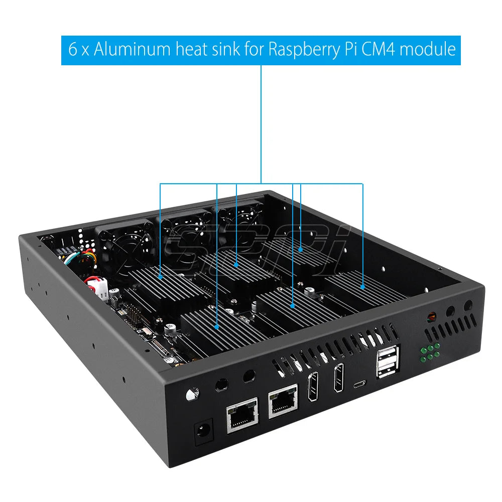 52Pi New DeskPi Super6C Raspberry Pi CM4 Cluster Carrier Mini-ITX Board 6 RPI Compatible CM4 Supported