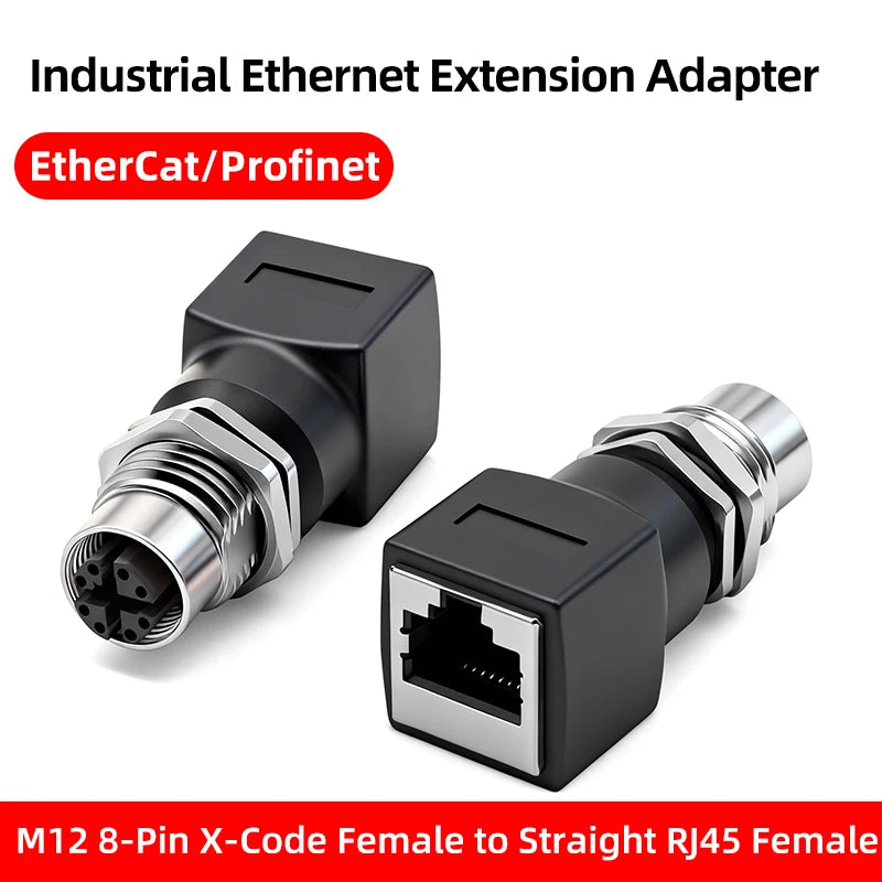 BYXGD M12 X-Code 8Pin A-Code D-Code 4Pin to RJ45 Panel Mount Adapter IP67 Waterproof Ethernet Connector Straight Angled Type