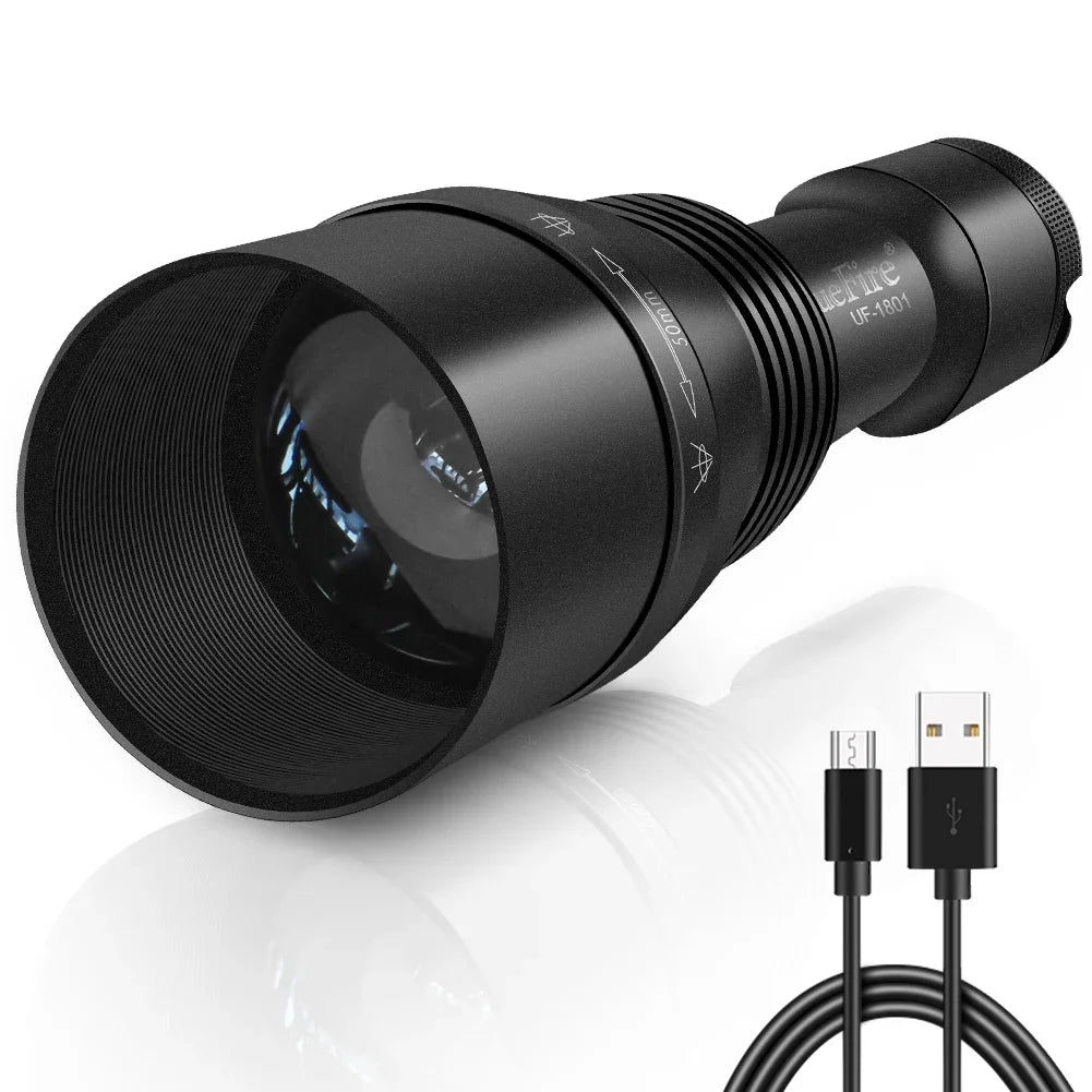 UniqueFire 1801 T38 T50 T67mm IR940nm 850nm LED Infrared Flashlight illuminator USB Rechargeable IR Hunting Torch Night Vision