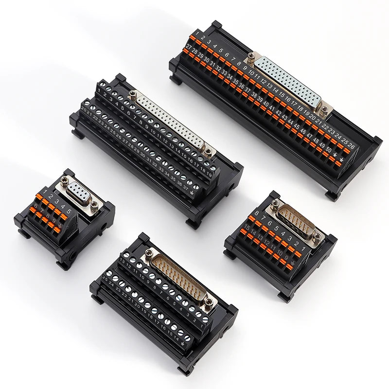 ENMG Direct Insertion 8A 300V DB9 Serial Terminal Block 9 pole 15db25 37 44 50 78 pin male female terminal block rail type D-SUB