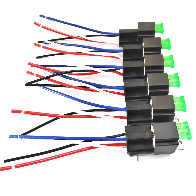 6Pcs 12V/24V 30A 4Pin 5Pin Car Relay With Safety Plate Automotive Control Devices Relay