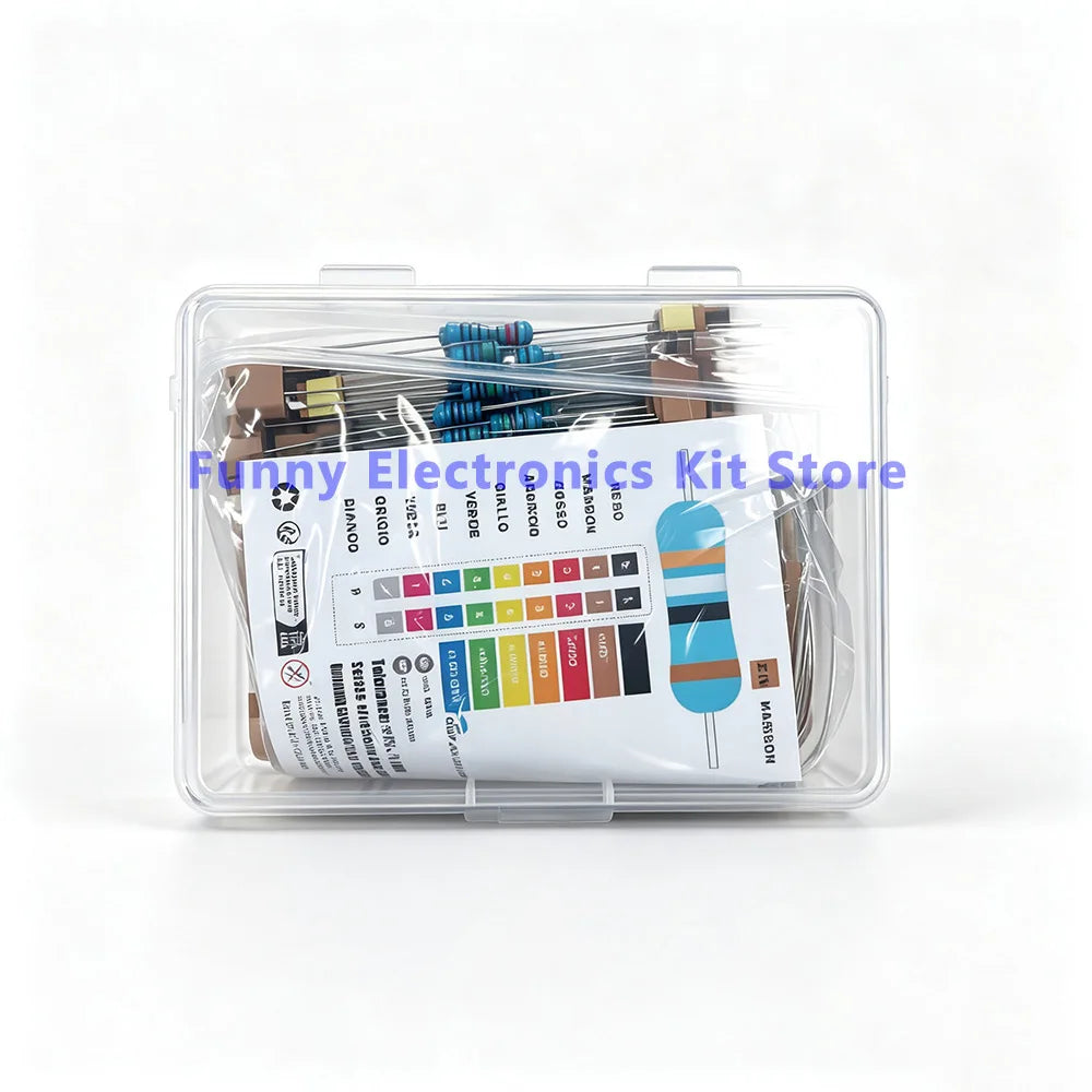 600Pcs Assorted Metal Film Resistor Kit 30 Values 1/4W 1ohm-10Mohm 1% Tolerance Resistance for Electronics Projects