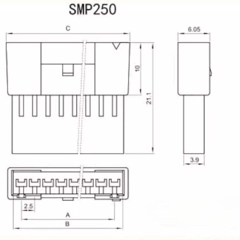 10/30pairs SMH250-2P SMP250 2 Pin 26AWG Male Female 10cm 20cm Wire Terminal Connector Cable